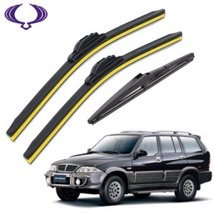 1+1+1 쌍용 무쏘 전차종 프리미엄 전면 후방 리어 와이퍼 윈도우브러쉬 PR500+450mm