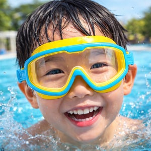 메이스 아동용 수경 어린이 물안경 수영 고글 와이드 뷰 유아 키즈 스윔
