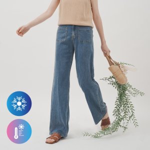 여성 여름 와이드 텐셀 쿨링 데님 팬츠 2XL 청바지 스판 아이스 통통 키작녀 빅사이즈