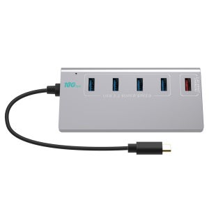 [이지넷유비쿼터스] USB3.0 GEN2 10G 5포트 유전원 USB허브 고속충전 3290TC-10G