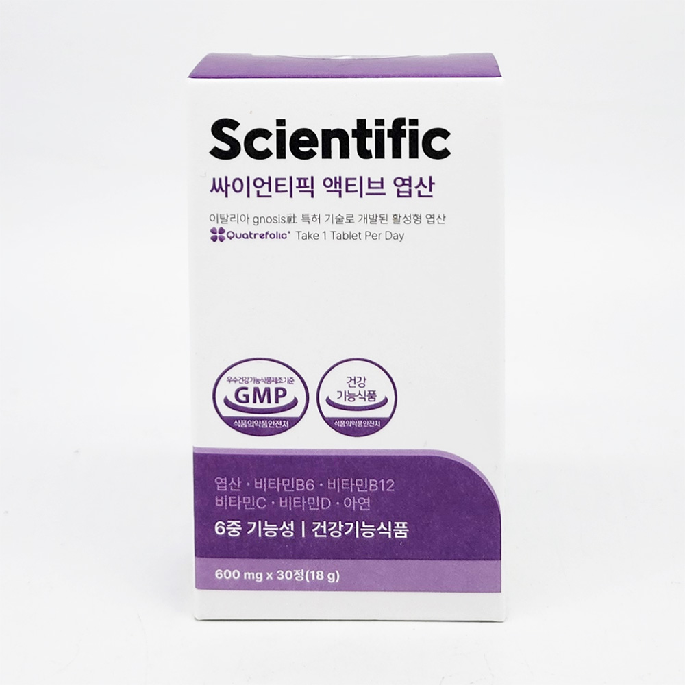 <b>싸이언티픽 액티브 엽산</b> 4세대 활성 600mg x 30정
