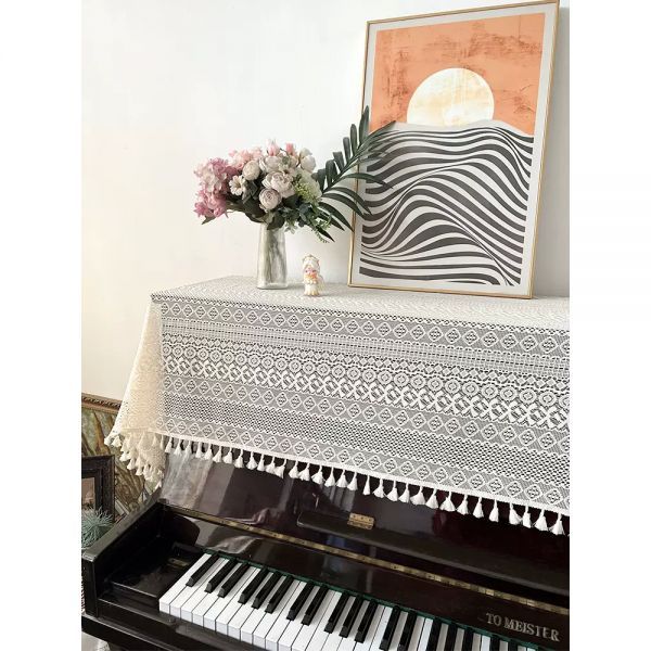 북유럽피아노커버 신디사이저 건반 덮개 학원 레이스 화이트레이스