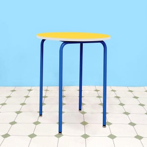 카페 테이블 인테리어 디자인 철제 hpl 컬러 아치원형테이블 600원형 720입식