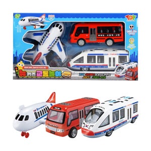 뉴 키즈 교통 놀이 기차 버스 비행기 장난감 세트 아기 유아 자동차
