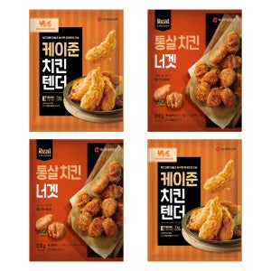 마니커에프앤지 통살 케이준 치킨텐더 400g+400g + 통살 치킨 너겟 300g+300g (총4팩)