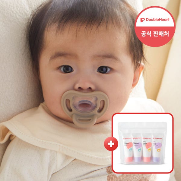 1+1 더블하트 통잠쪽쪽이 노리개젖꼭지 소프트버디 에코 올실리콘 +샘플키트