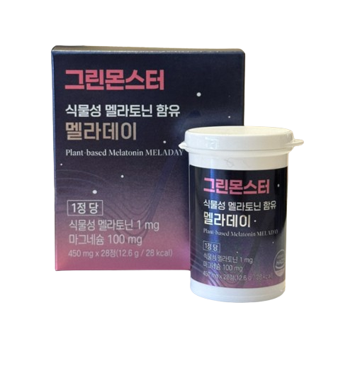 그린몬스터 식물성 멜라토닌 함유 멜라<b>데이</b> 28정 수면유도 숙면
