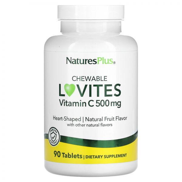 <b>NaturesPlus</b> <b>네이처스플러스</b> Chewable Lovites Vitamin C Natural Fruit 500 mg 90 Tablets