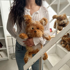 리틀림 꼬질꼬질 말티푸 망망 멍뭉 강아지 귀여운 쿠션 애착 인형 30cm