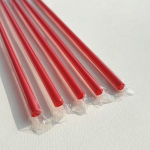 일자 빨대 빨강 7mm 21cm 개별 포장 500개 카페 커피 일회용 스트로우