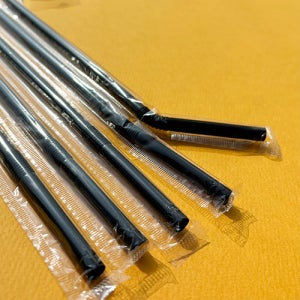 자바라 빨대 검정 7mm 24cm 개별 포장 500개 카페 커피 일회용 스트로우