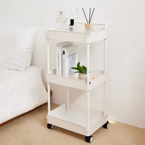 모빌리아 이동식 손잡이 3단 트롤리 이동형 틈새선반 MB2020325