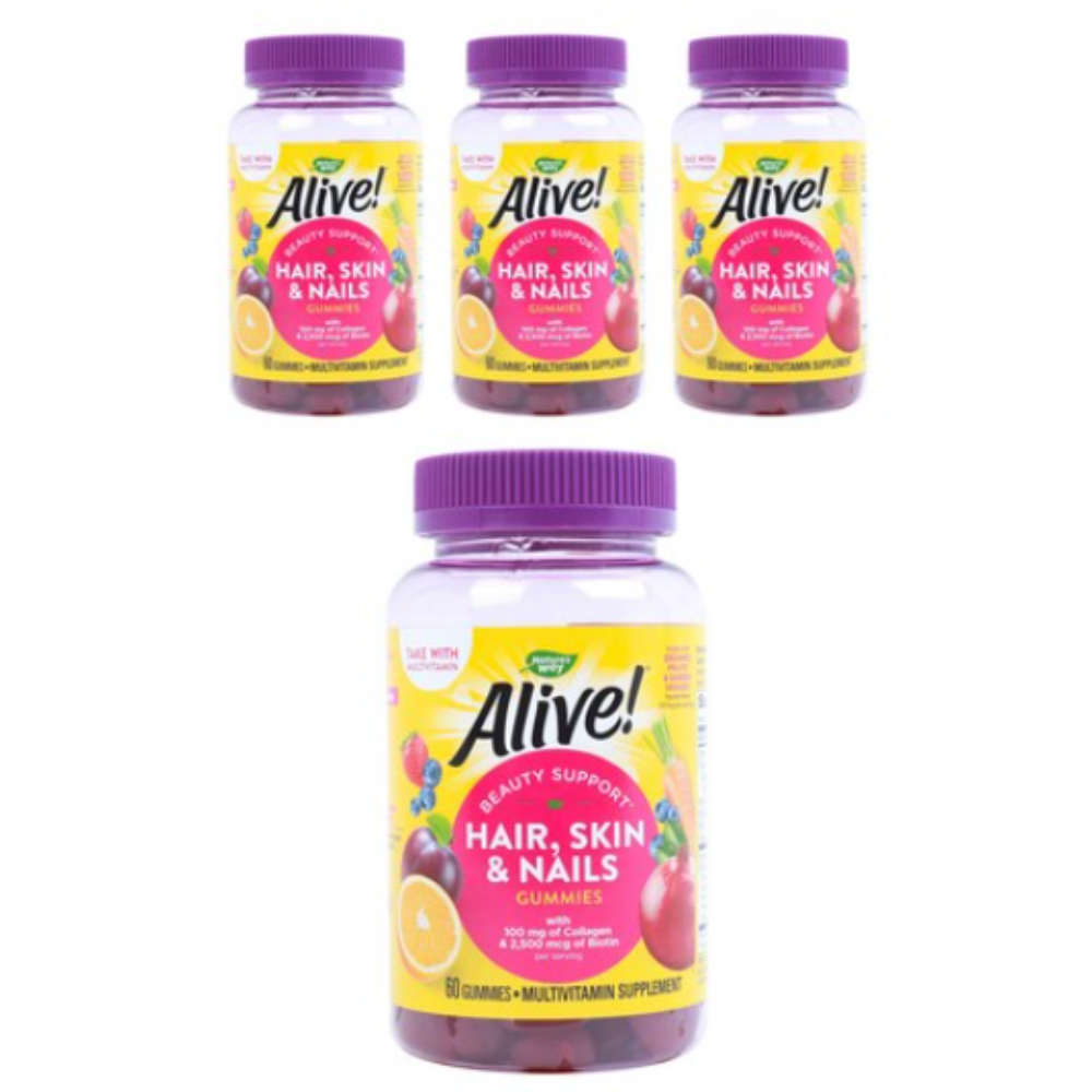 네이쳐스웨이 <b>얼라이브 헤어 스킨 네일 구미</b> 60정 4통