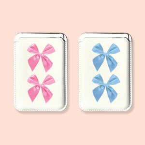 [맥세이프 카드지갑] 나비리본 커플 우정 디자인 아이폰 가죽 카드 지갑 맥세이프지갑 교통카드