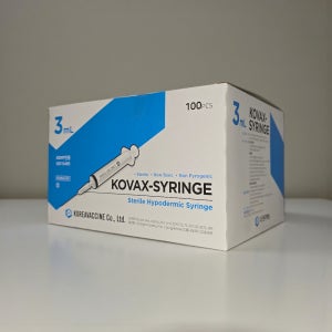 한국백신 일회용 멸균주사기 3ml/cc 23G x 1인치 25mm 100EA 시린지