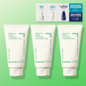 [트리플기획] 이니스프리 그린티 아미노 수분 클렌징 폼 150ml, 3개
