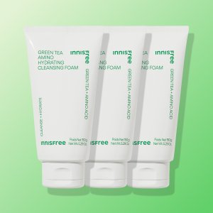[트리플기획] 이니스프리 그린티 아미노 수분 클렌징 폼 150ml, 3개