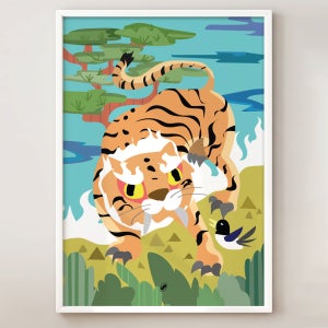 호작도 호랑이 그림 까치 포스터 작호도 액자 민화 문배도 동양화