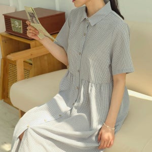 고방체크원피스 40대원피스 엄마원피스