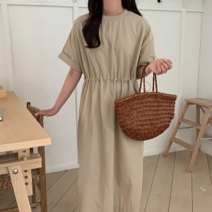 여름 원피스 바스락 장마철룩 스트링 롱 아노락 원피스 빅사이즈