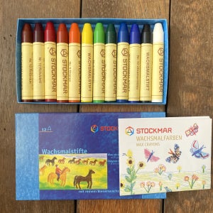 스토크마 밀랍크레용 12색 발도르프 막대 크레용 stockmar 종이케이스