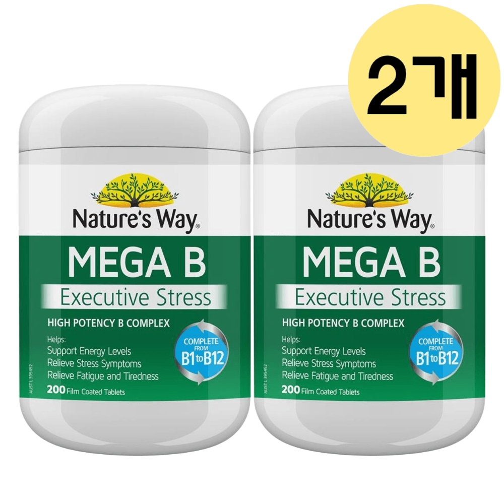 호주 Natures Way 메가 B 200 타블렛 2통