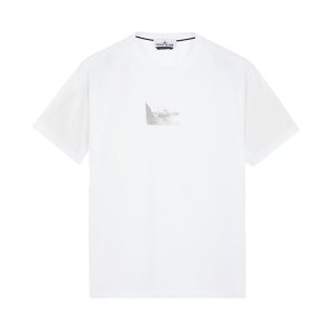 STONE ISLAND 24FW 스톤아일랜드 리플렉티브 로고 프린팅 반팔셔츠 80152RC88 V0001