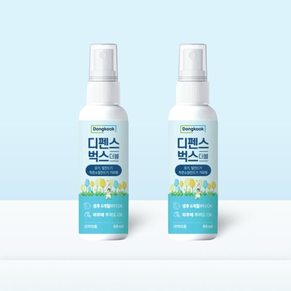 동국제약 디펜스벅스더블 60ml 1+1 모기 진드기 기피제 이카리딘