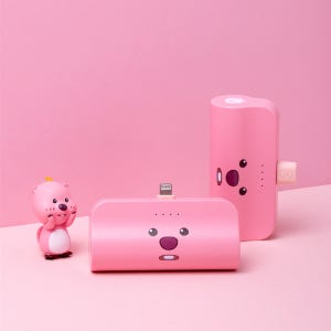 잔망루피 얼굴형 도킹형 보조배터리 5000mAh 8핀