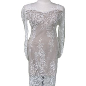 시스루 레이스 스퀘어넥 원피스