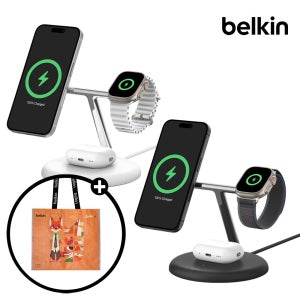 벨킨 Qi2 3in1 마그네틱 무선 충전 스탠드 WIZ023kr 아이폰17 16 15 14 13 12 호환