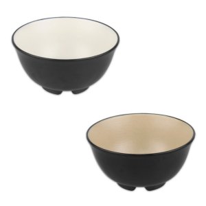 DOLSAN 돌산 멜라민 체크투톤 우동볼 7인치 DS-7034 흑백 콜크 업소용 그릇 볼