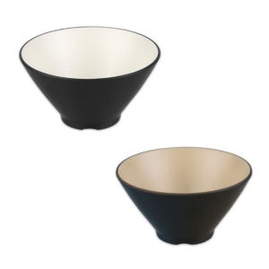 DOLSAN 돌산 멜라민 체크투톤 브이면기 중 DS-7126 흑백 콜크 업소용 그릇 볼