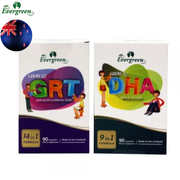 <b>에버그린</b> 뉴질랜드 어린이 <b>종합</b>영양제 그로우 12 DHA 90캡슐+GRT 90캡슐