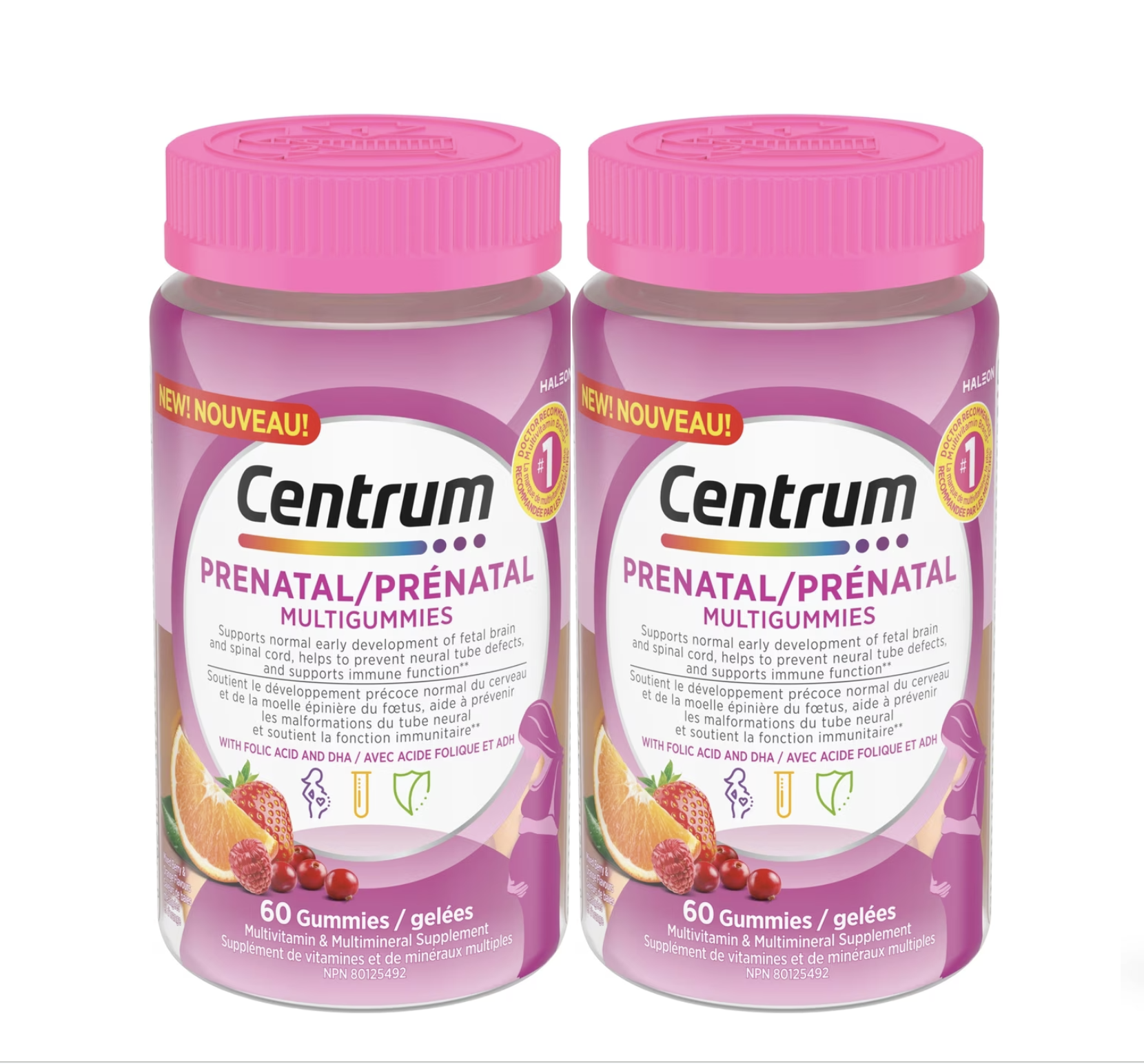 <b>센트룸 DHA</b> 엽산 함유 산전 멀티비타민 60구미 2개