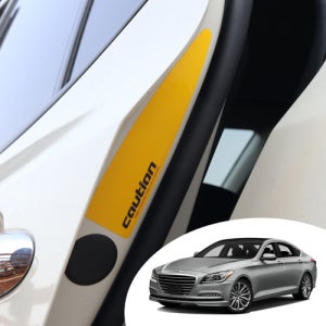 제네시스DH 후방주의 V2 도어 트렁크 안전 반사 포인트 개문사고 예방 안전운전 데칼 스티커