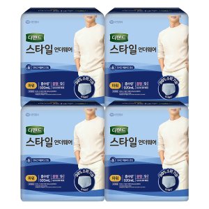 디펜드 스타일 언더웨어 파워 남성용 중형 9개입 4팩 성인 기저귀