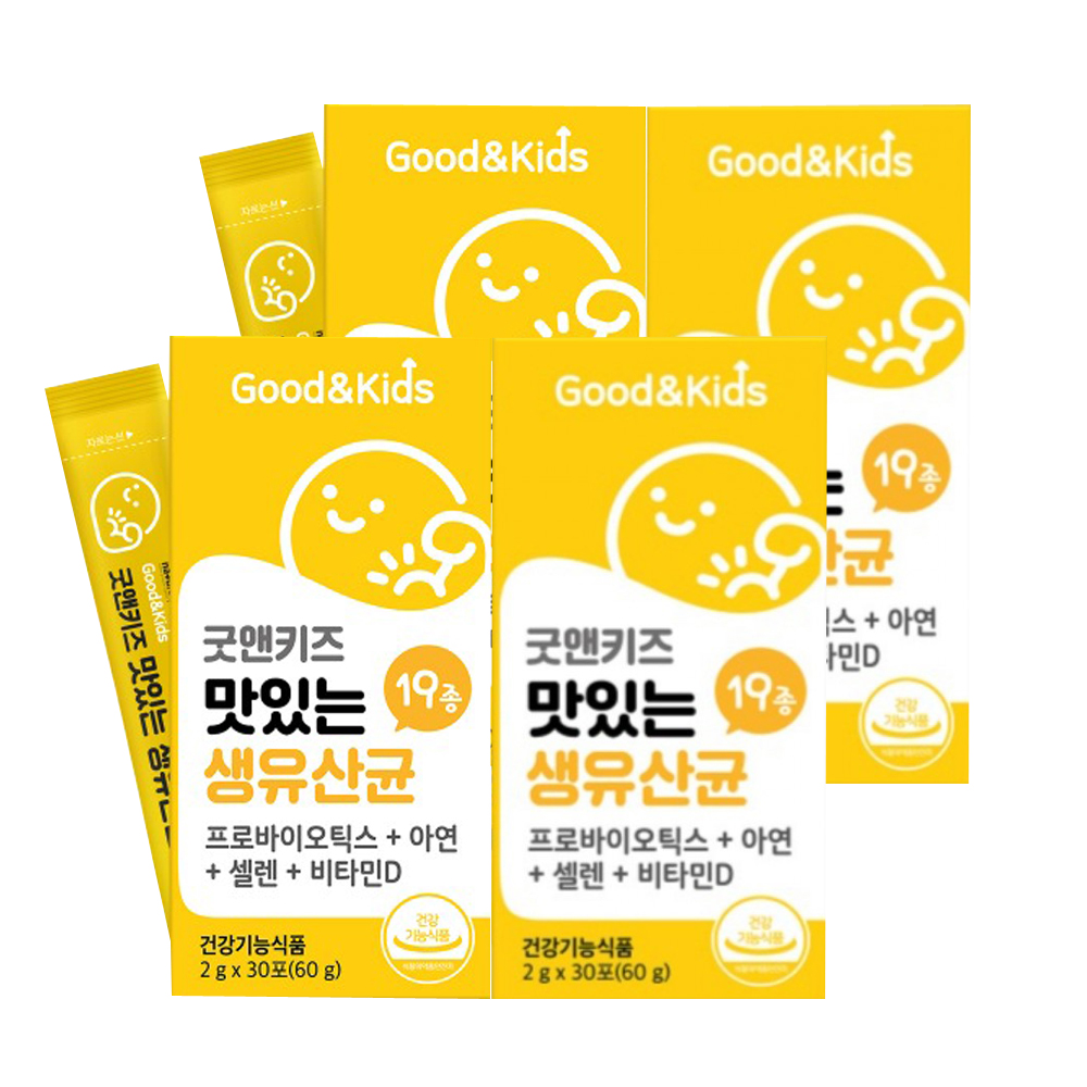 <b>내츄럴플러스</b> 굿앤키즈 맛있는 생유산균 2g x 30포, 4개