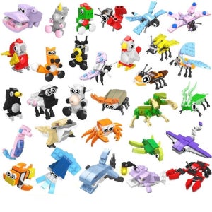 미니 동물 블럭 공룡 바다 생물 육지 곤충 미니 피규어 교육용 교보재 어린이 장난감