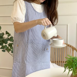 한스갤러리 여름 앞치마 시어서커 보육 교사 어린이집 앞치마 free