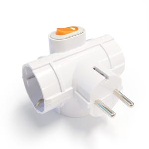 모노케어 3구 T형 스위치 안전 멀티탭