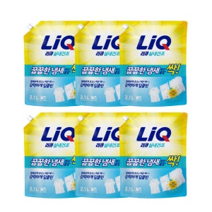 리큐 실내건조 꿉꿉한 냄새 2.1L파우치 6개 일반 드럼 겸용