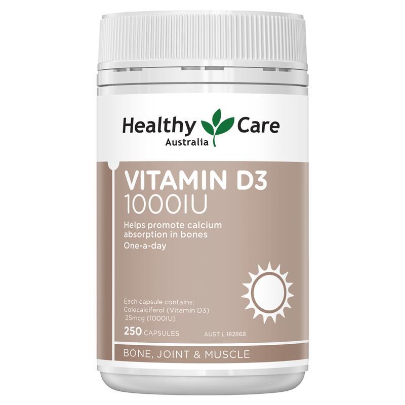 호주 헬시케어 Healthy Care <b>Vitamin D3</b> <b>비타민D3</b> 1000IU 250캡슐