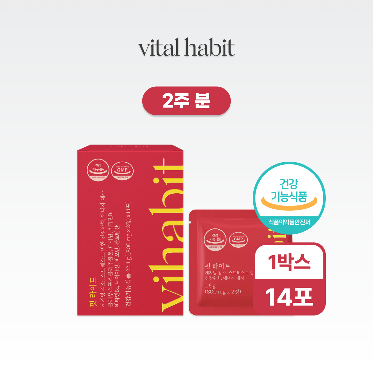 [바이탈해빗] 핏 라이트 <b>콜레우스포스콜리</b> 다이어트 체지방관리 비타민B군 함유