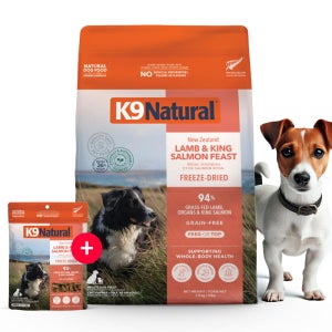 (100g+) K9 독 동결건조 사료 연어+램, 1.8kg, 1개