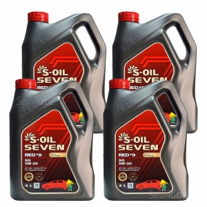에스오일 세븐 레드 9 SQ 5W30 4L x 4개 1박스 16L 가솔린 LPG 전용 100% 합성 엔진오일 (SQ 업그레이드 신제품)