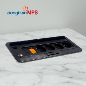 MPS 매립콘센트 4구 블랙 1USB 1LAN 반자동 커버 16A 3000W 1.5m