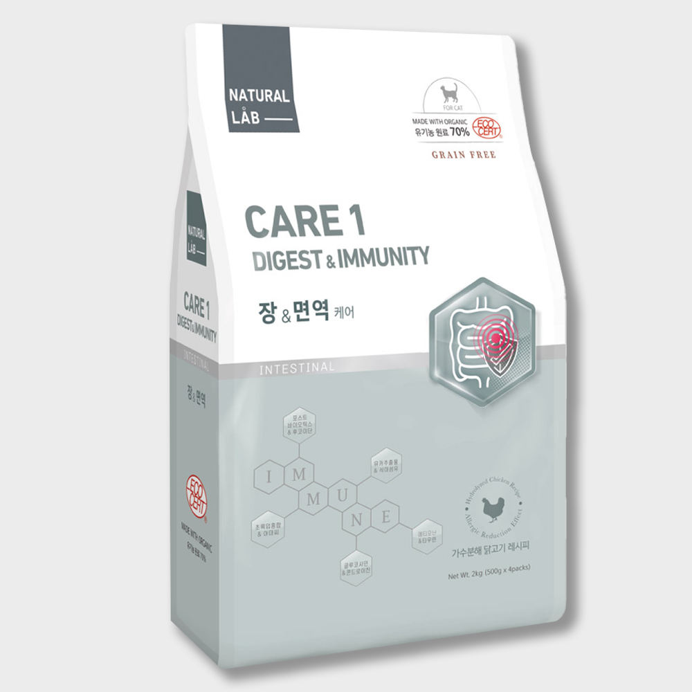 네츄럴랩 캣 <b>케어</b>1 장 면역 6kg 유기농 고양이사료