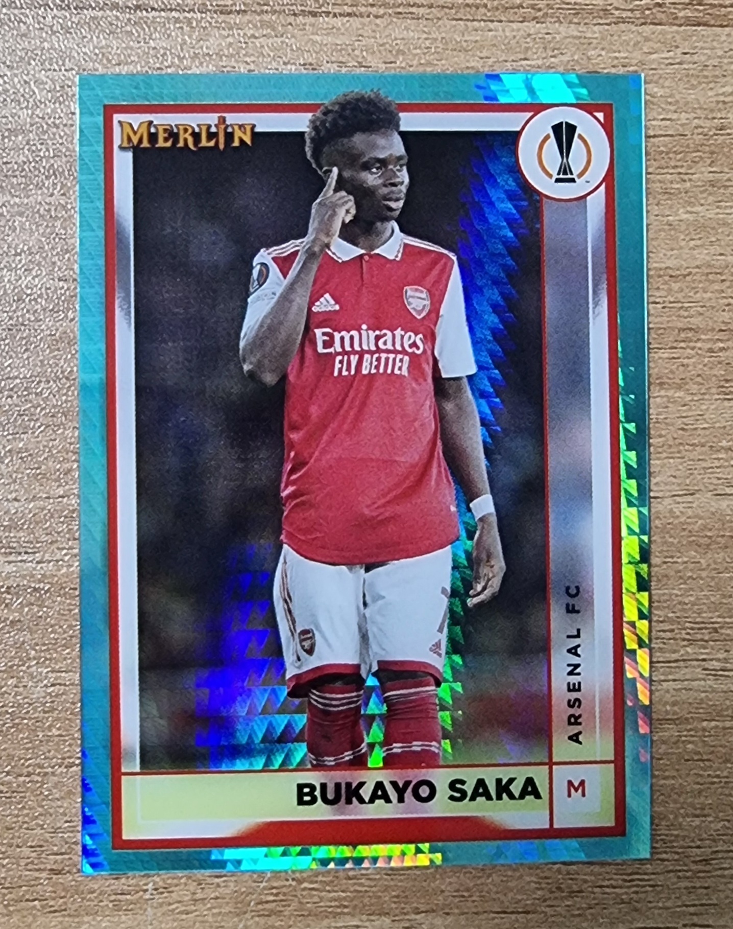 부카요 사카 서페이스 상태안좋음 2022-23 Topps Merlin Chrome UEFA  Aqua Prism Refractor No-12 탑스 축구카드