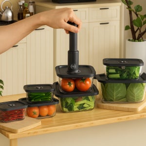 오라플 진공 유리 밀폐용기 3종세트 전자렌지 냉동 보관 반찬통